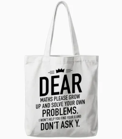 Funny Mathematics Maths Nerd Tote Bags - White