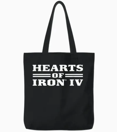 Hearts of Iron Iv Logo White Strategy Game Tote Bags - Black