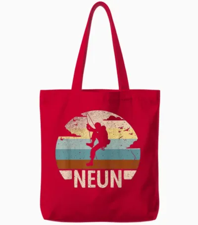Kletterer Bouldern 9 Jahre Jungen 9 Geburtstag Klettern Tote Bags - Red