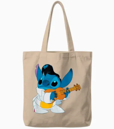 Disney Lilo & Stitch Iconic Elvis Stitch Ready to Play Logo Tote Bags - Natural