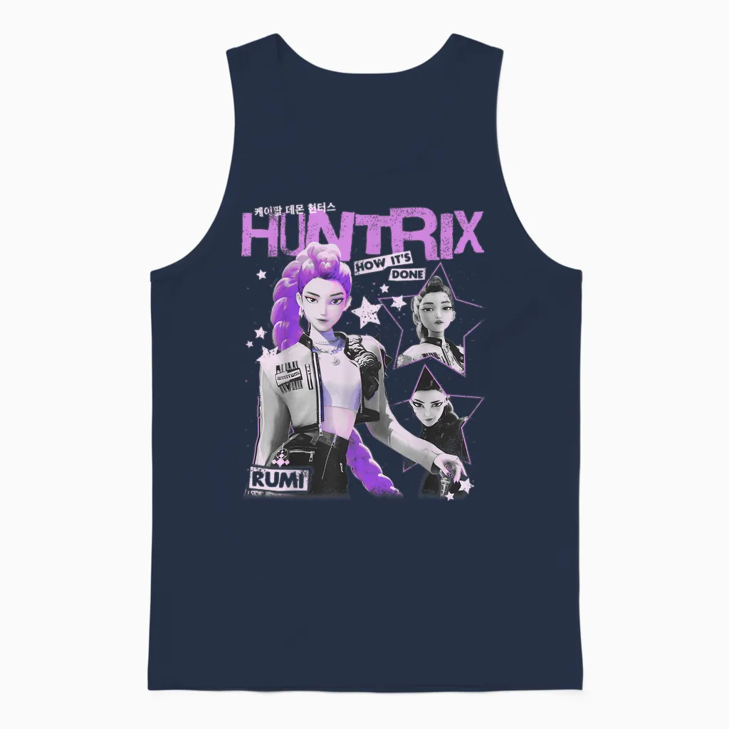 Kpop Demon Hunters Rumi Vintage Y2k Style Unisex Tank Top in Navy