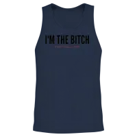 I'm the Bitch That Fell off (black & Red Letters) Unisex Tank Top - Navy – 2