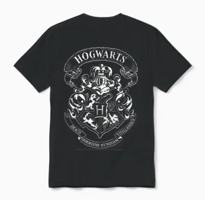 Kinder Harry Potter Hogwarts Crest Camiseta Unisex T-Shirt - Black