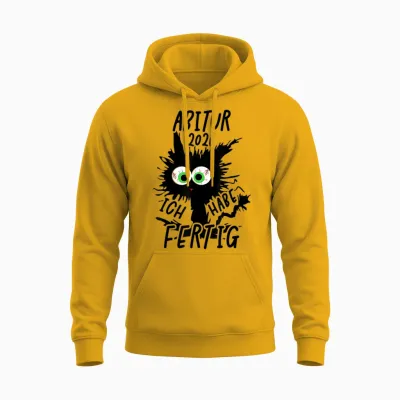 Abitur 2026 T-Shirt with German Text "ich Habe Fertig" Unisex Hoodie - Gold