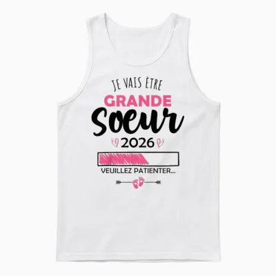 Child I Will Be Big Sister Future Big Sister 2026 T-Shirt, Black, S Unisex Tank Top - White
