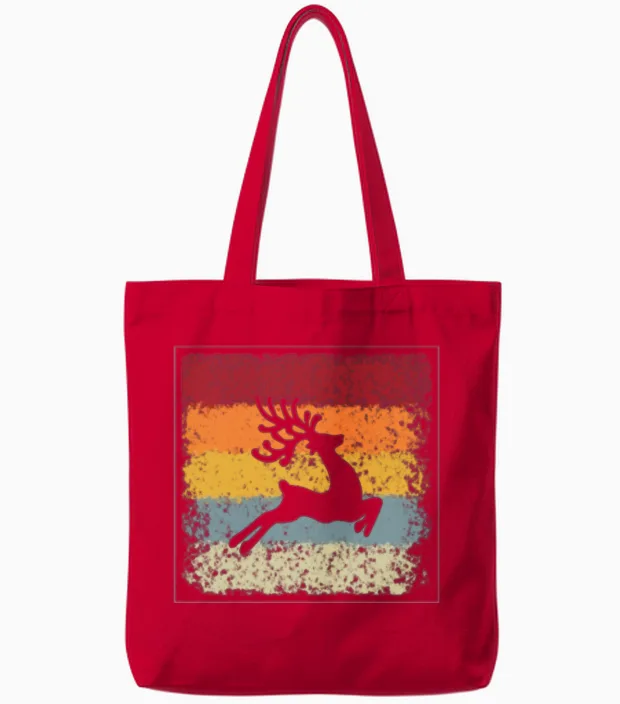 Moose Retro Tote Bags in Red