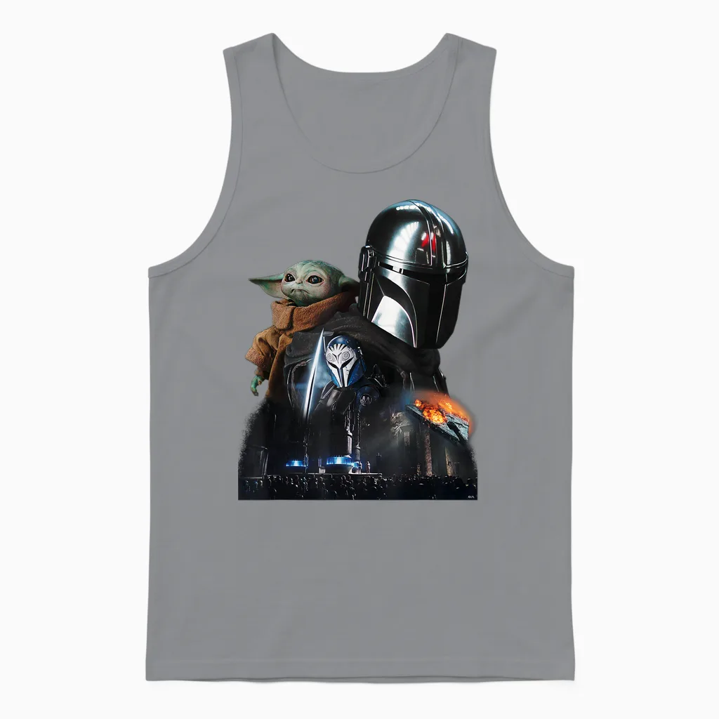 Star Wars the Mandalorian Season 3 the Return to Mandalore T-Shirt, Black Unisex Tank Top in Sport Grey