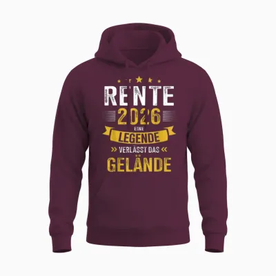 Rente 2026 Eine Legende Verlässt Das Gelände Rentner Unisex Hoodie - Maroon