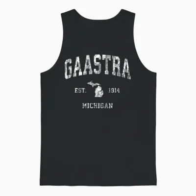 Gaastra Michigan Mi Athletisches Sportdesign Im Vintage-Stil Unisex Tank Top - Black