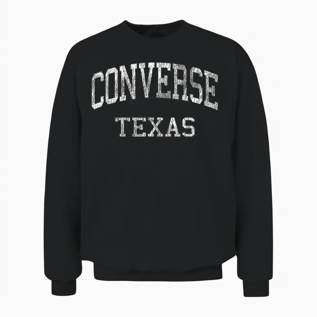 Converse Texas Tx Sportdesign Im Vintage-Stil Unisex Sweatshirt in Black