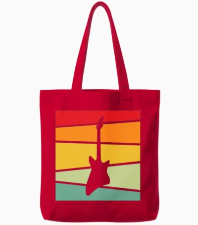 Rock Retro Tote Bags - Red