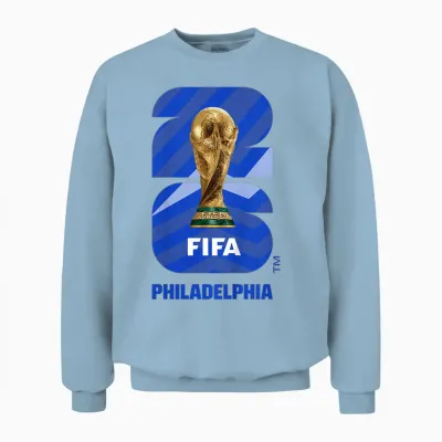 Kids Fifa World Cup26 Philadelphia Trophy Color Unisex Sweatshirt - Light Blue