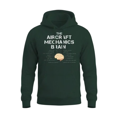 Aircraft Mechanics Brain Funny Airplane Helicopter Unisex Hoodie - Forest