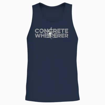 Funny Concrete Worker Construction Worker Gag Pun Unisex Tank Top - Navy