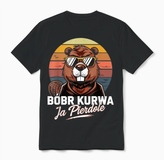 Bober Kurwa Meme Polen Biber Kostüm Lustig Ja Pierdole Bóbr Unisex T-Shirt in Black