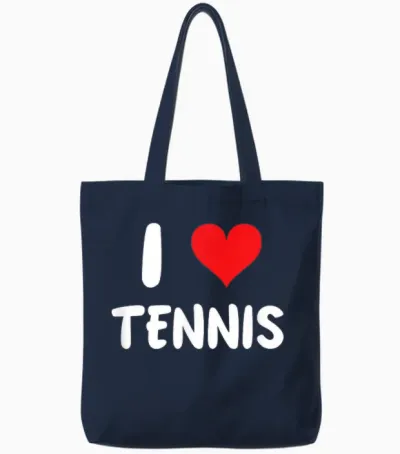 I Love Tennis - Player Sports Tote Bags - Navy