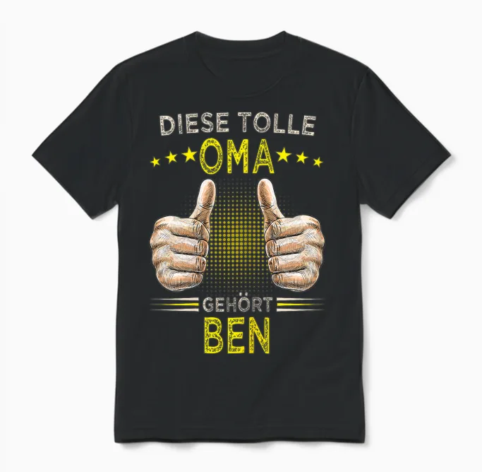 Diese Tolle Oma Gehört Ben Omi Personalisiert Unisex T-Shirt in Black