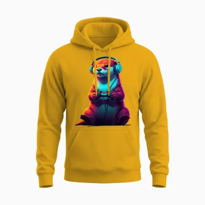 Otter Gaming Animal Video Games Funny Otter Unisex Hoodie - Gold