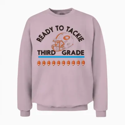 Ready to Tackle Third Grade Unisex Sweatshirt - Light Pink