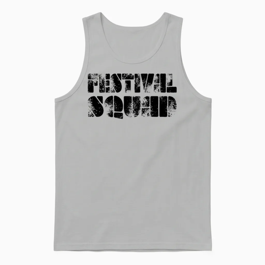 Festival Squad Black Unisex Tank Top in Ash