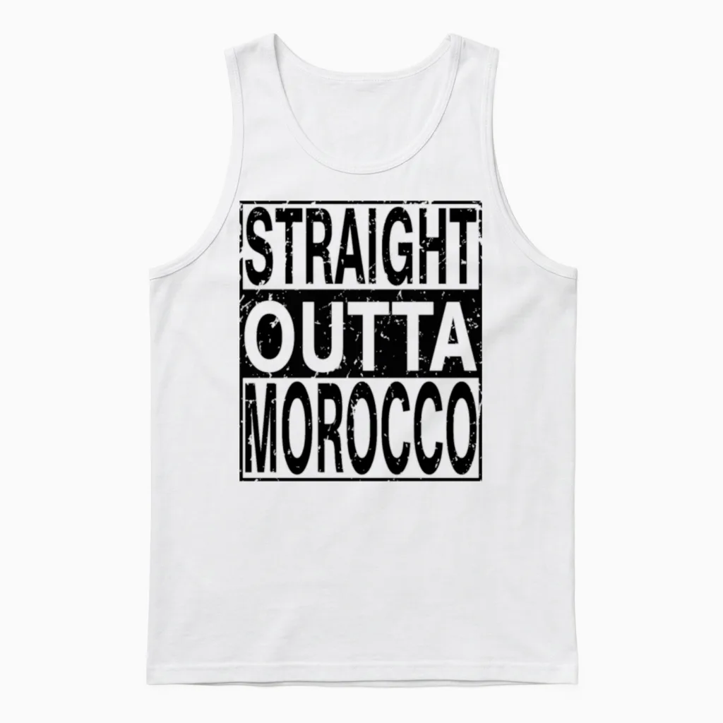 Morocco Straight Outta Morocco Unisex Tank Top in White