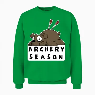 Funny Archery Sticker and Shirt Kilboe Comic Unisex Sweatshirt - Irish Green