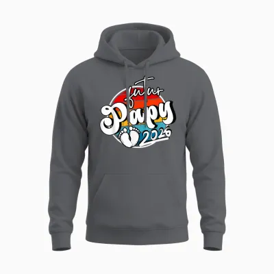 Man Announcement Pregnancy Grand Parents, Gift Future Grandpa 2026 Unisex Hoodie - Charcoal