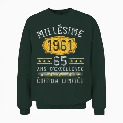 Vintage 1961 Gift 65 Years Man Birthday Humour Unisex Sweatshirt - Forest