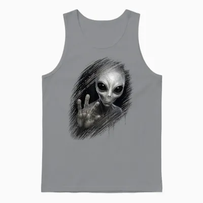 Cadeau Original 3d Ufo Ovni Trompe œil Extraterrestre Alien Unisex Tank Top - Sport Grey