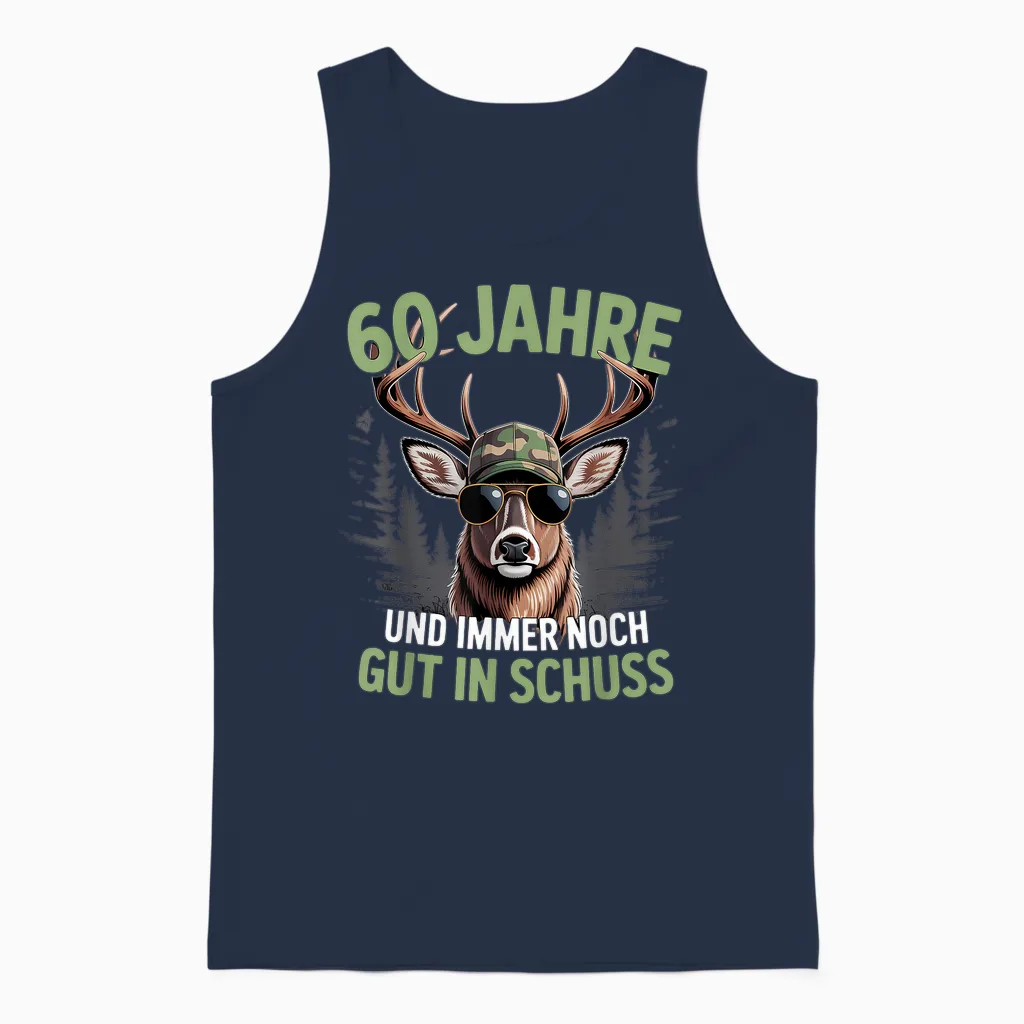 60 Jahre Und Immer Noch Gut in Schuss Jagen 60 Geburtstag Unisex Tank Top in Navy