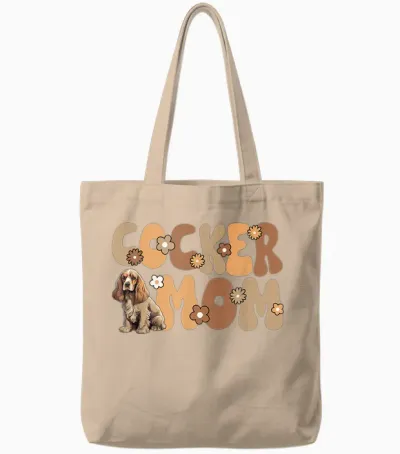 English Cocker Spaniel Groovy, the World's Best Cocker Spaniel Mom Tote Bags - Natural