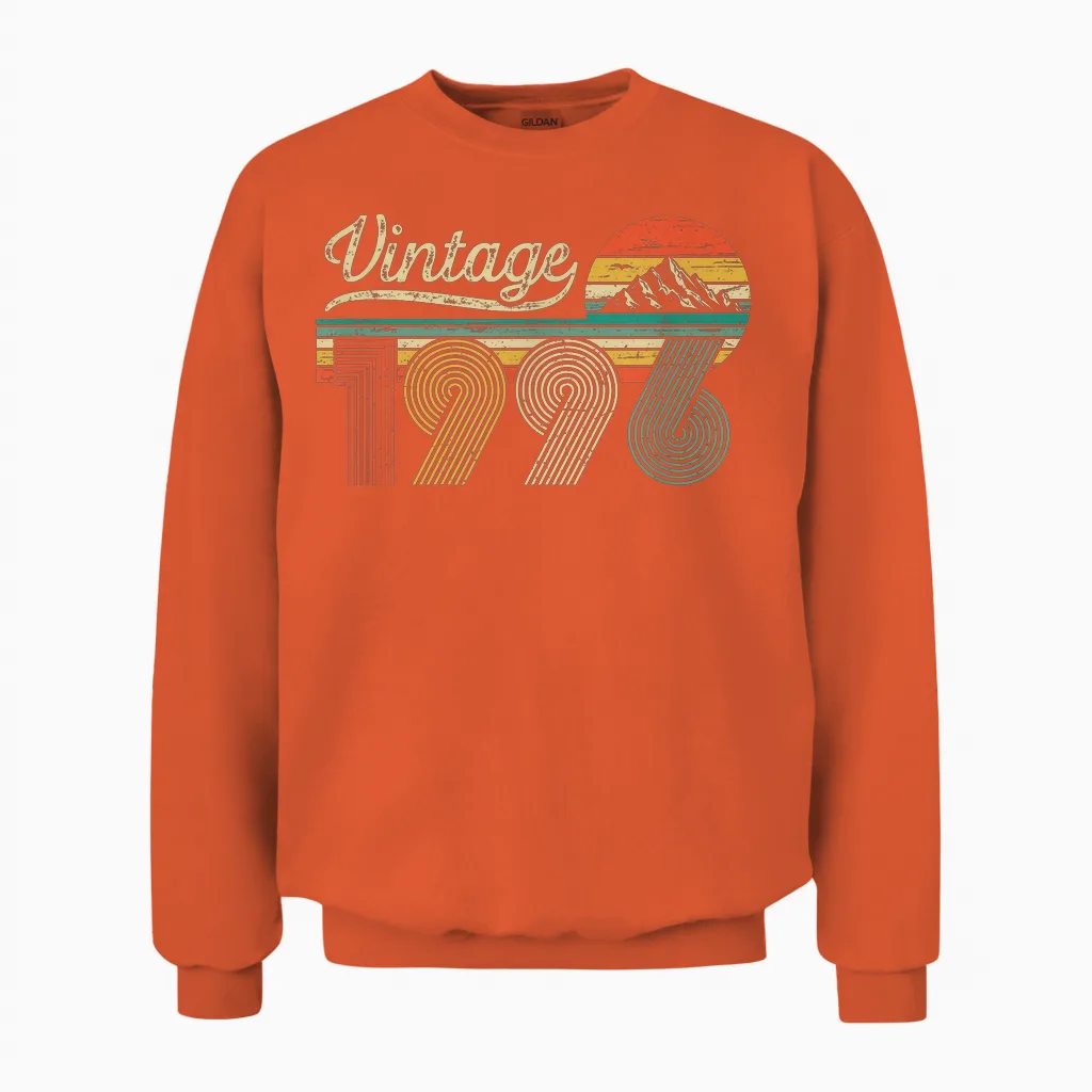 Vintage 1996 Anniversaire 30 Ans Pour Hommes Femmes Unisex Sweatshirt in Orange