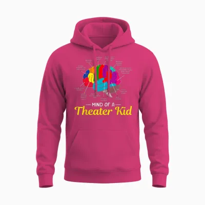 Mind of a Theater Kid Brain Musical Theatre Gift for Nerd Unisex Hoodie - Heliconia