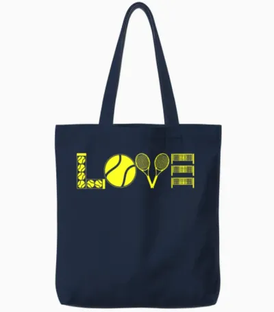 Tennis Love Tote Bags - Navy