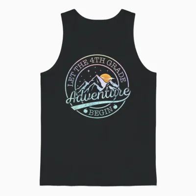 Let the 4th Grade Adventure Begin Retro First Day of School Unisex Tank Top - Black