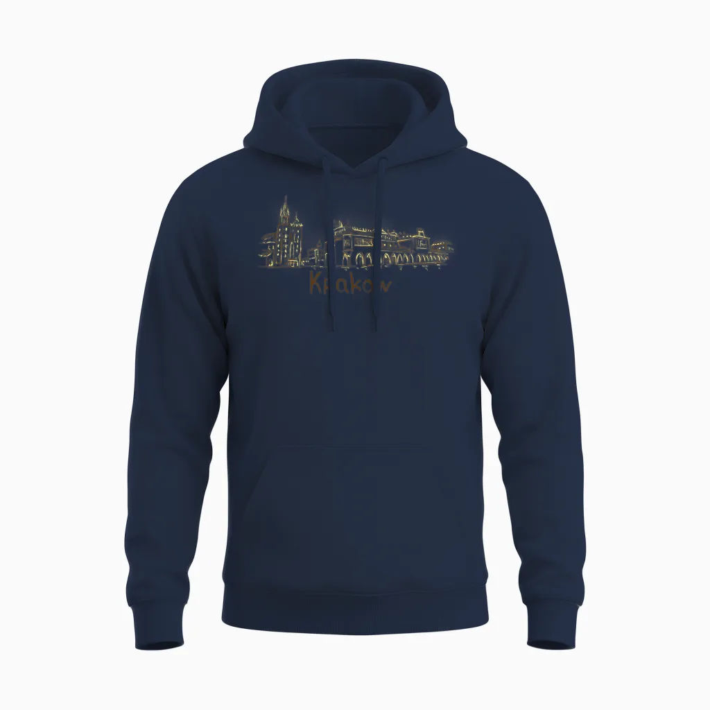 Krakauer Nacht Krakau Polen Reise Souvenir Stadt Geschenk Unisex Hoodie in Navy