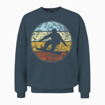 Snowboarding Retro Unisex Sweatshirt - Dark Heather