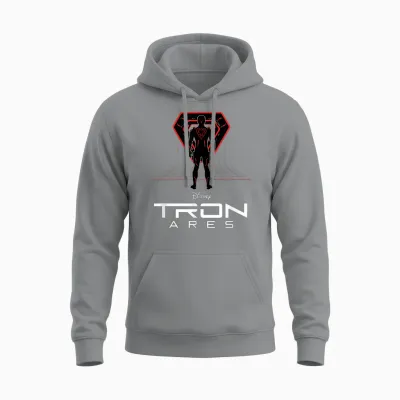 Disney Tron: Ares Digital Grid and Logo Official Movie Unisex Hoodie - Sport Grey