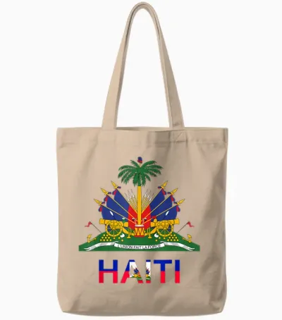 Flag Haiti Day Pride Tradition Born Haitian Creole 2024 T-Shirt, Black, S Tote Bags - Natural