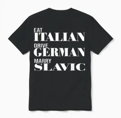 Lustiges Auto Meme Fahren Essen Italienisch Fahren Deutsch Heiraten Slawisch Unisex T-Shirt - Black