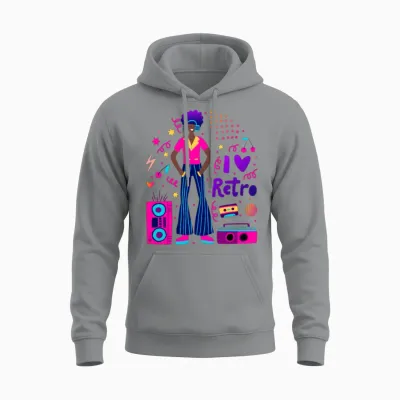 Retro 1970's Unisex Hoodie - Sport Grey