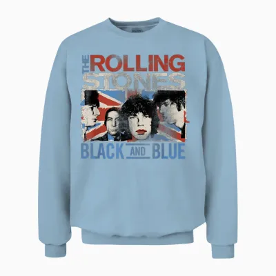Offizielle the Rolling Stones Schwarz Und Blau Unisex Sweatshirt - Light Blue