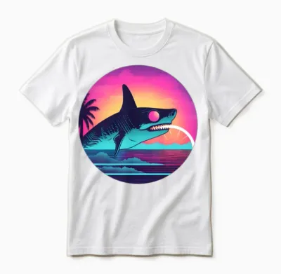 Retro Shark Lovers Vintage Unisex T-Shirt - White