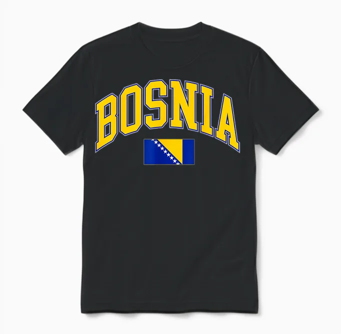 Proud Bosnia Herzegovina Cheer Country Favorite Spirit Game Unisex T-Shirt in Black