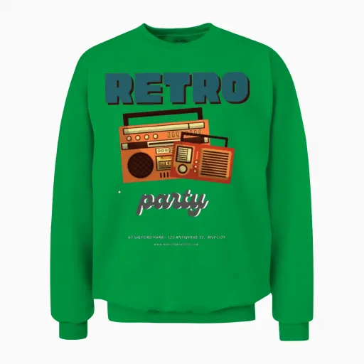 Retro Party Unisex Sweatshirt in Irish Green