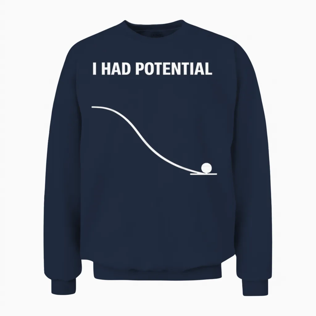 I Had Potential Fallender Ball - Lustiges & Minimales Design Unisex Sweatshirt in Navy