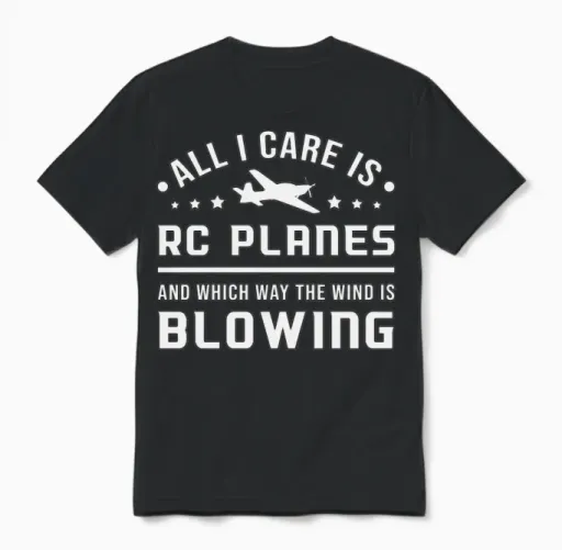 Rc Plane Airplane Pilot All I Care Is Rc Planes Unisex T-Shirt in Black