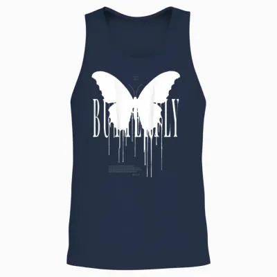 Effect Butterfly Insect Moth Butterfly Chaos Butterfly T-Shirt, Black Unisex Tank Top - Navy
