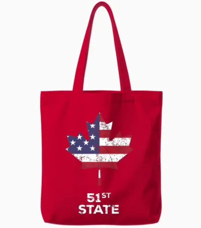 Canada 51st State United States Funny Trump Quote Tote Bags - Red