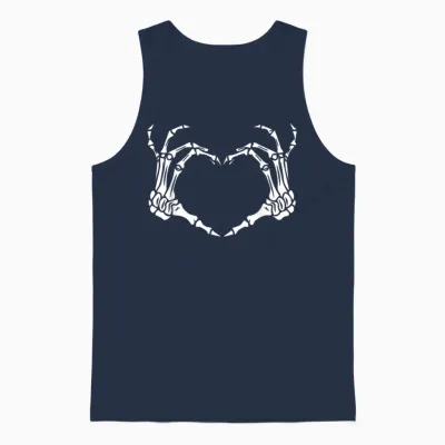 Skeleton Hand Heart Halloween Funny Bones Love Unisex Tank Top - Navy